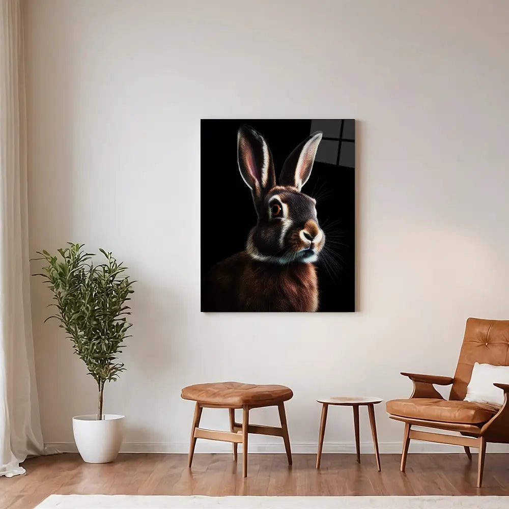 Rabbit Black Portrait