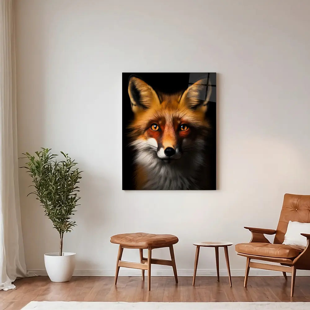 Red Fox Black Portrait
