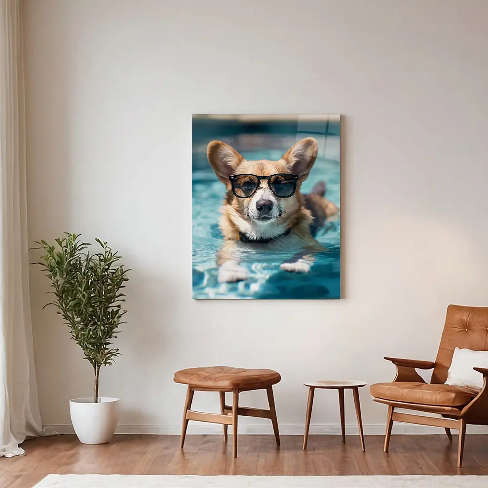 Welsh Corgi Swimming