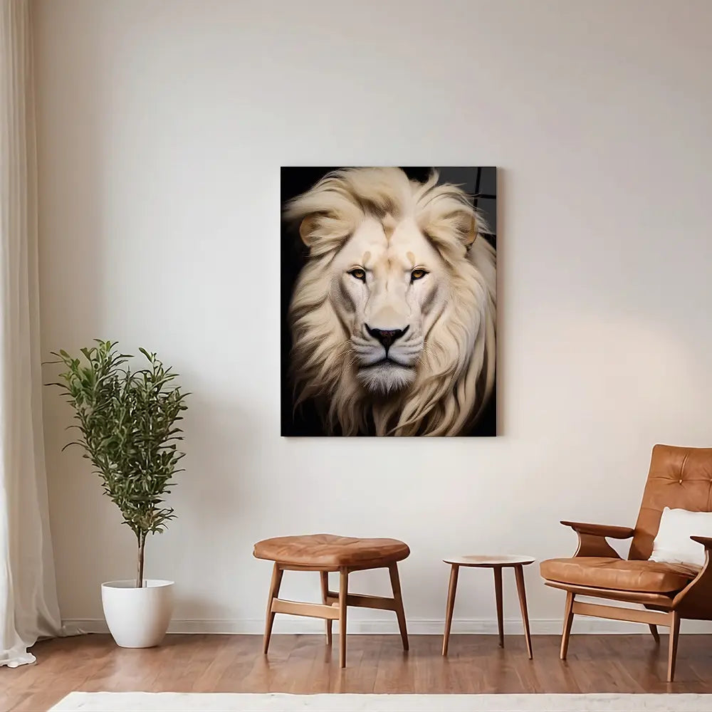 White Lion Black Portrait