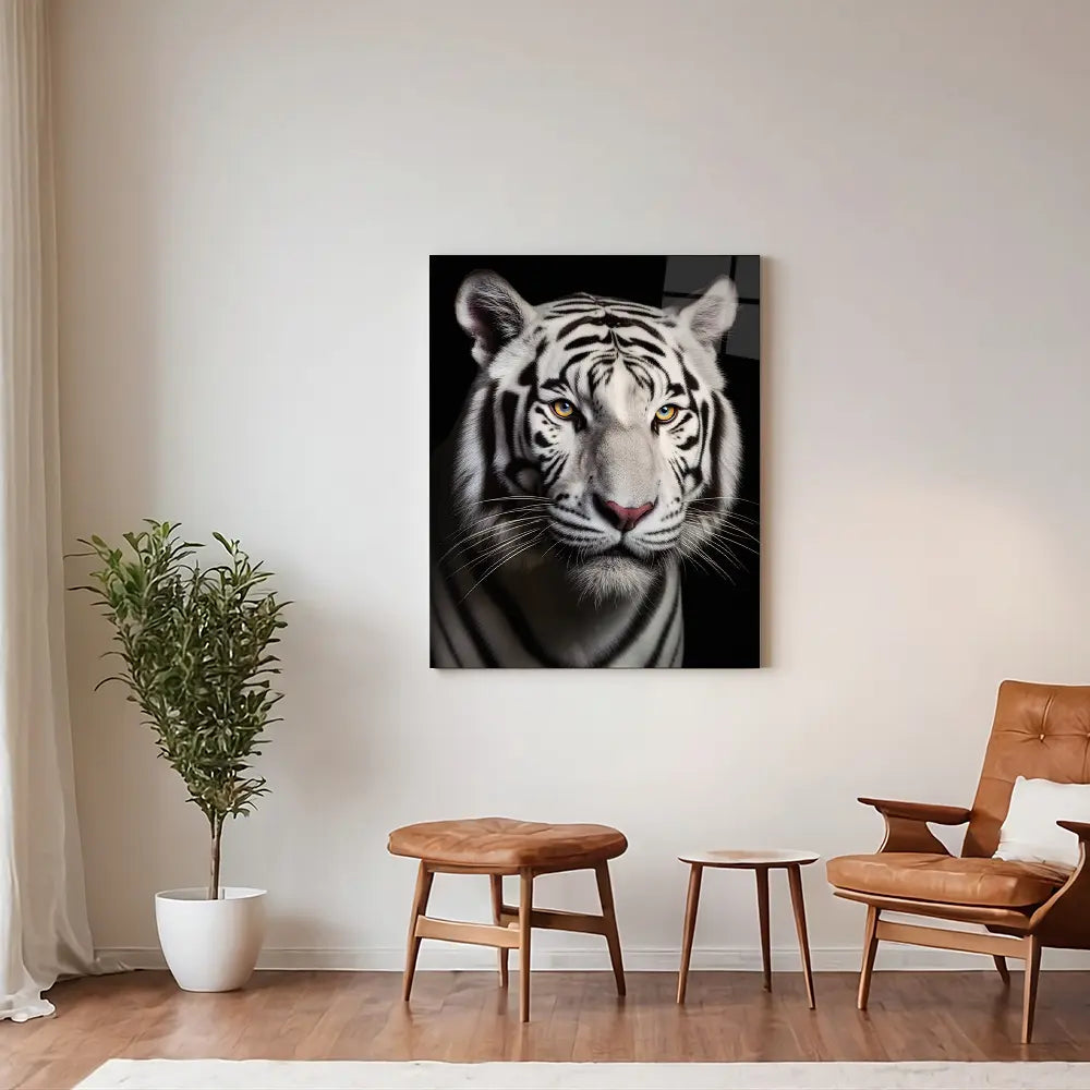 White Tiger Black Portrait