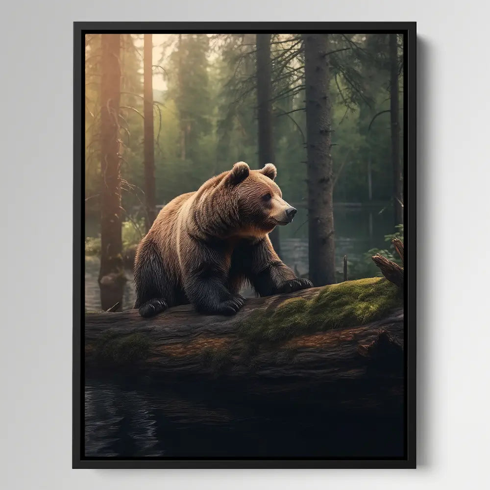 Bear Climbing Tree Trunk