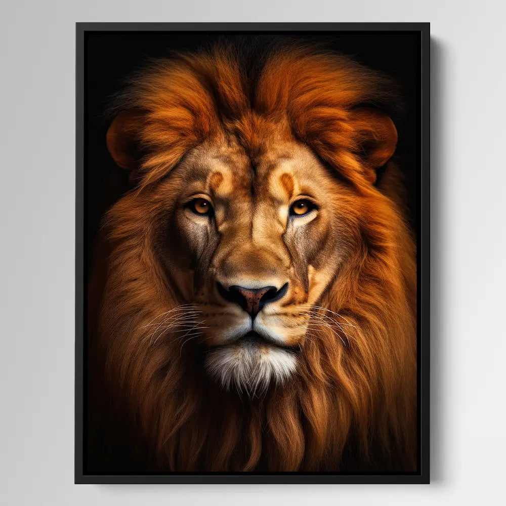 Beautiful Lion Black Portrait