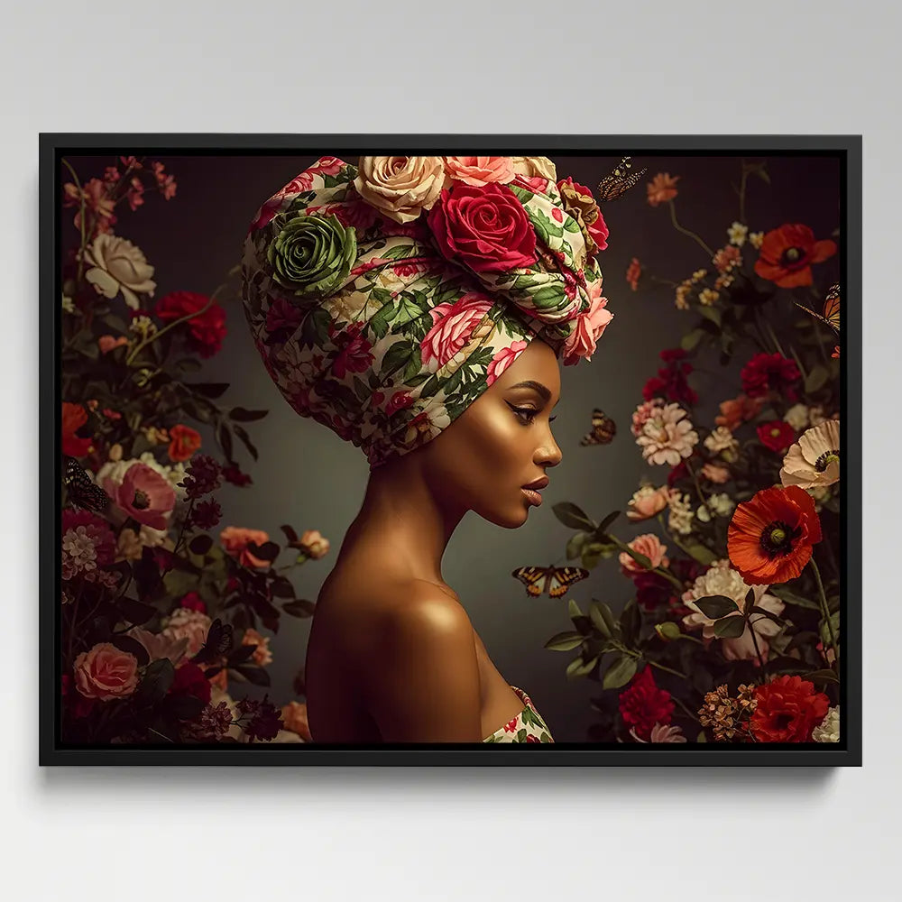 Black Woman Flowers Roses