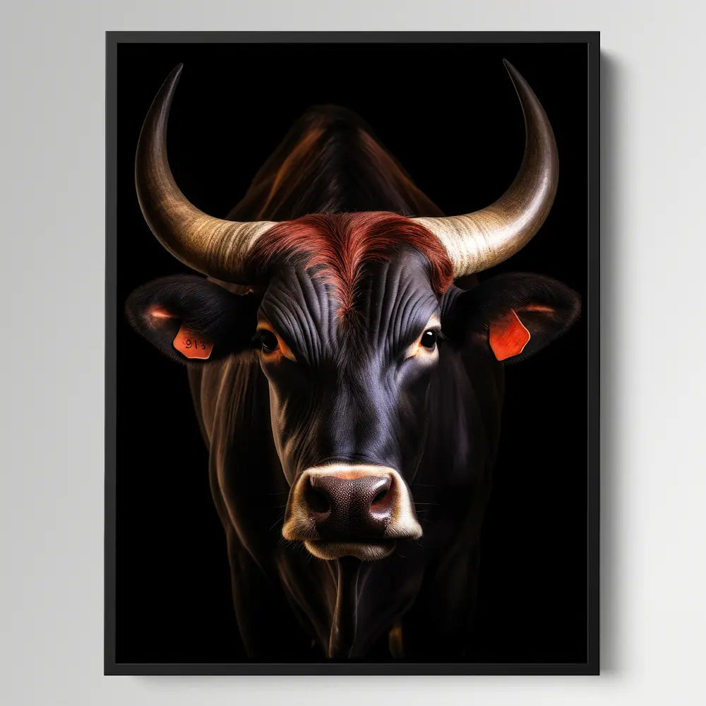 Bull Black Portrait