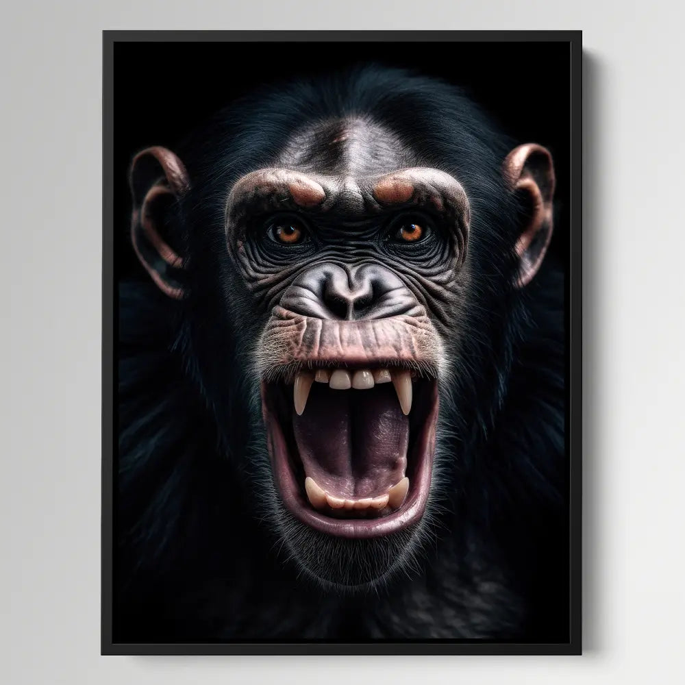 Chimpanzee Black Portrait