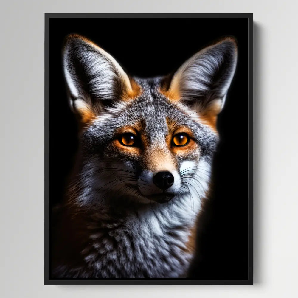Cross Fox Black Portrait