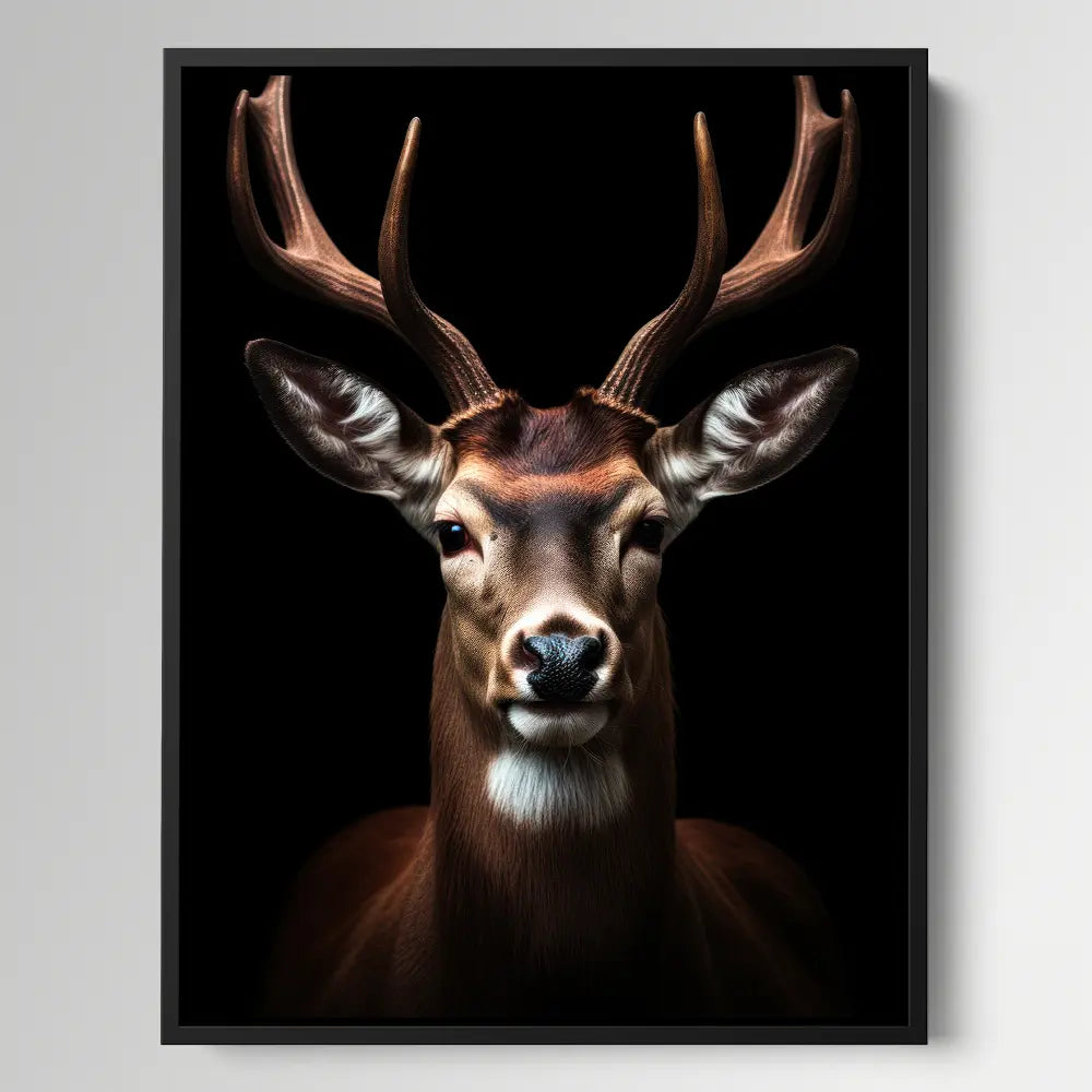 Deer Black Portrait