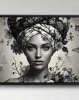Floral Woman Black And White
