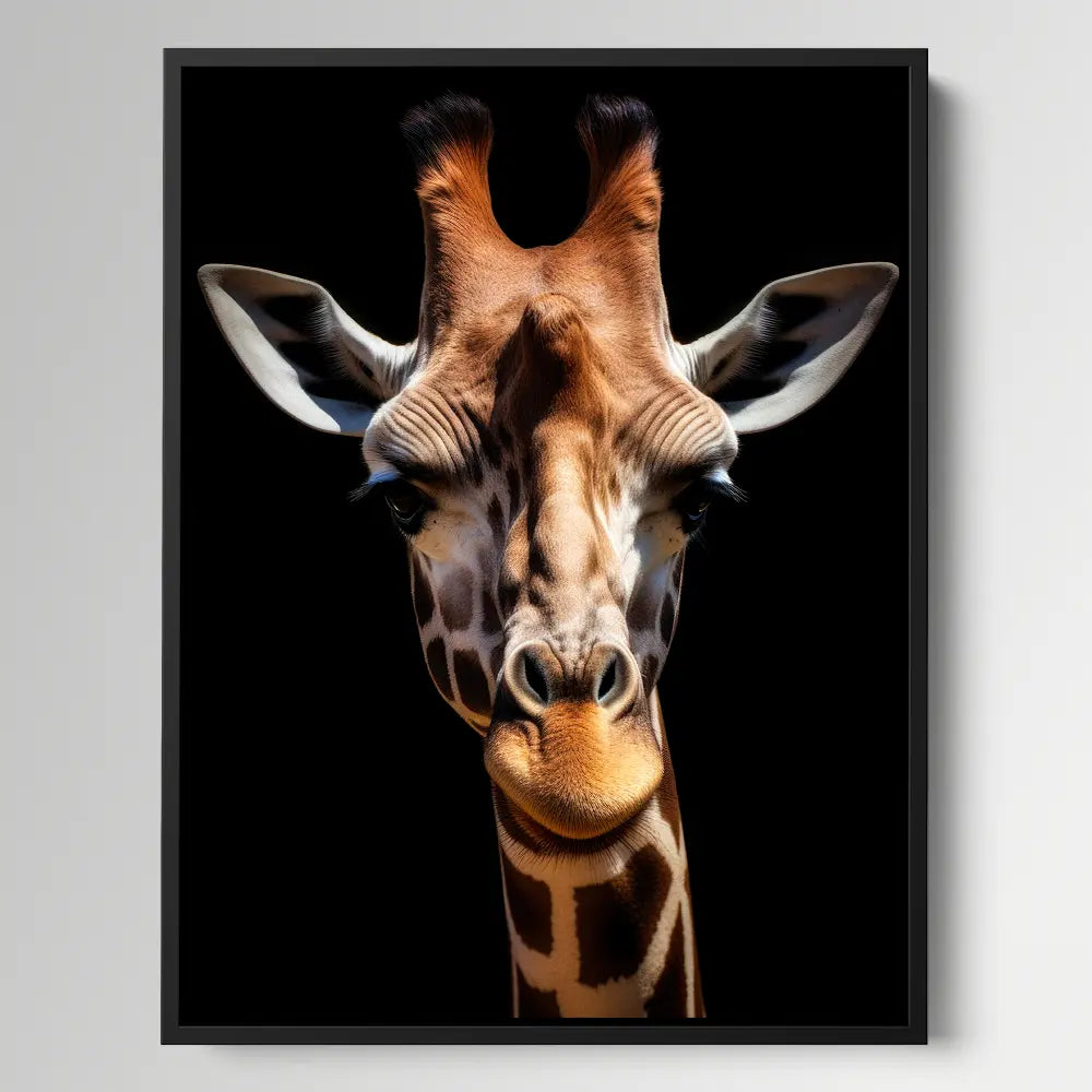 Giraffe Black Portrait