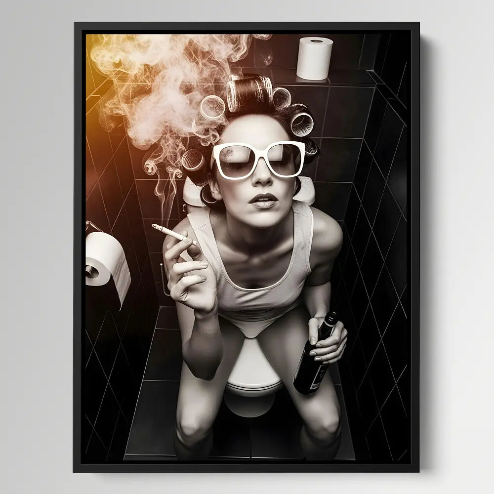Girl on Toilet Smoking