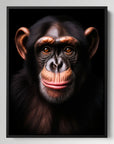 Happy Chimpanzee Black Portrait