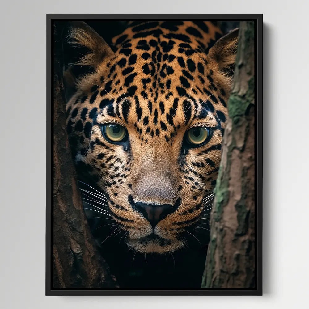 Leopard Hiding Tree