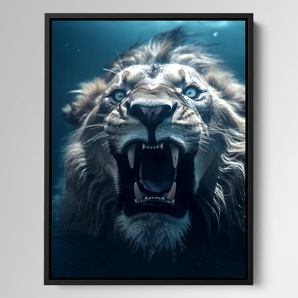 Lion Close Up Swimming