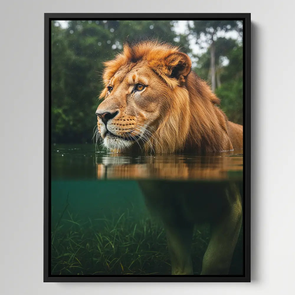 Lion In River