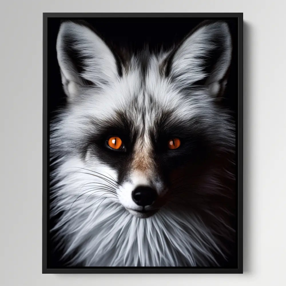 Marble Fox Black Portrait