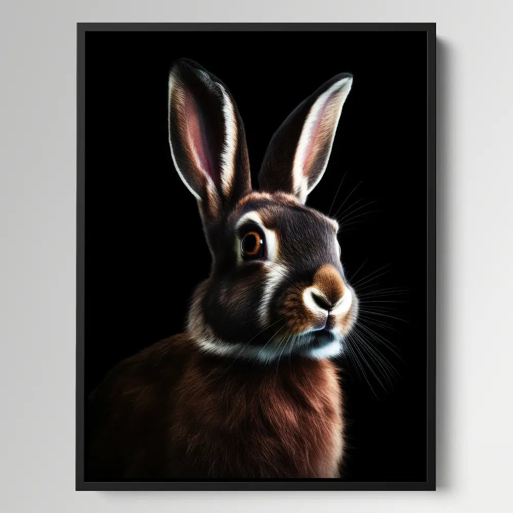 Rabbit Black Portrait