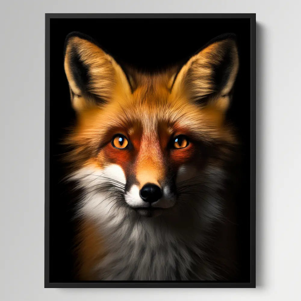 Red Fox Black Portrait