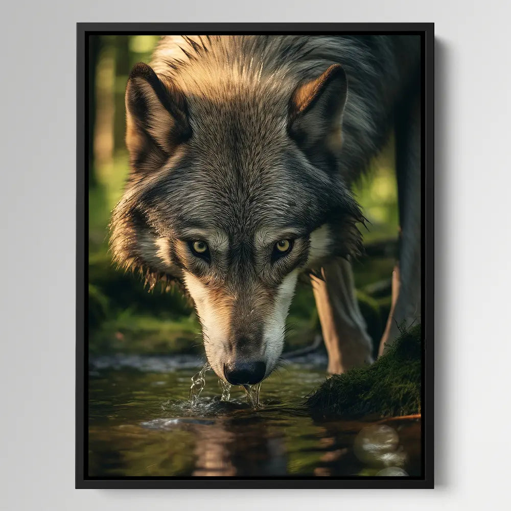 Wolf Drinking Water