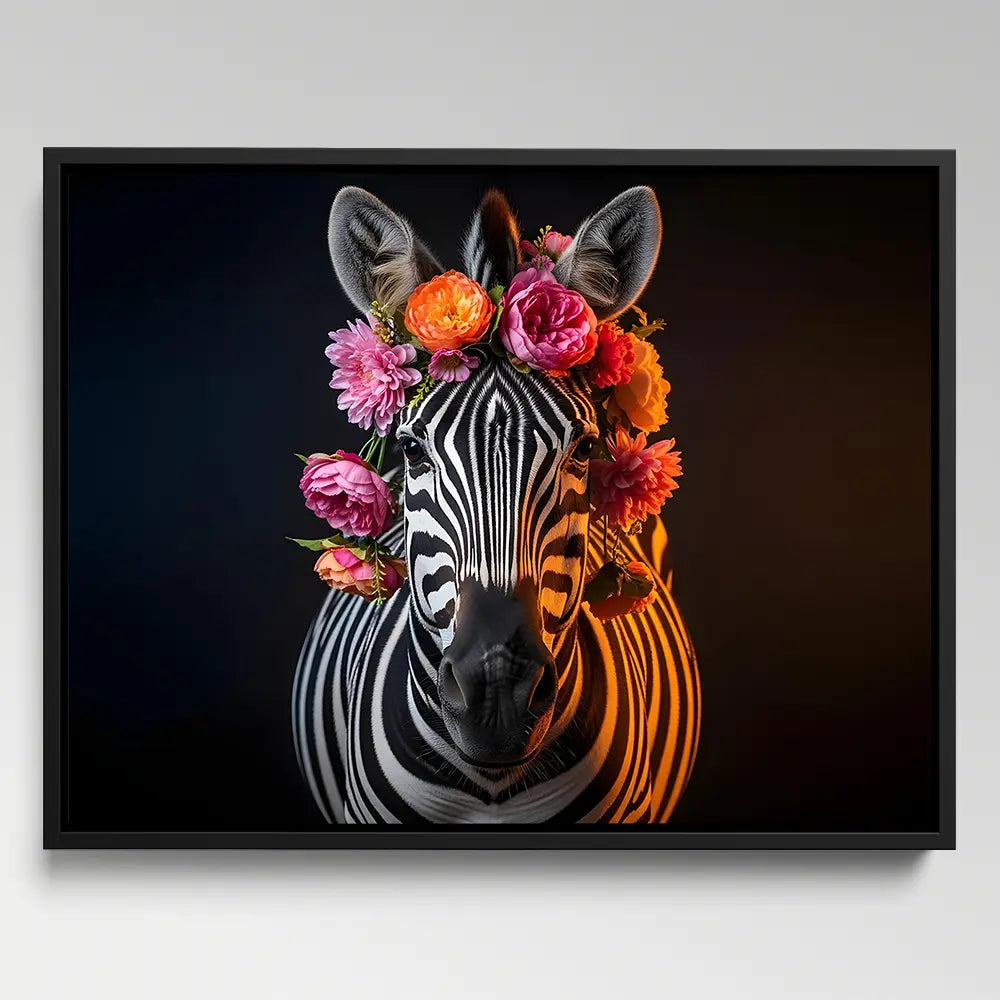 Zebra Flowers Wreath